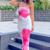Arizona - Robe longue en maille florale