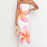 Arizona - Robe longue en maille florale