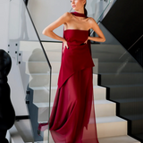 Aylin – Robe longue bustier en mousseline