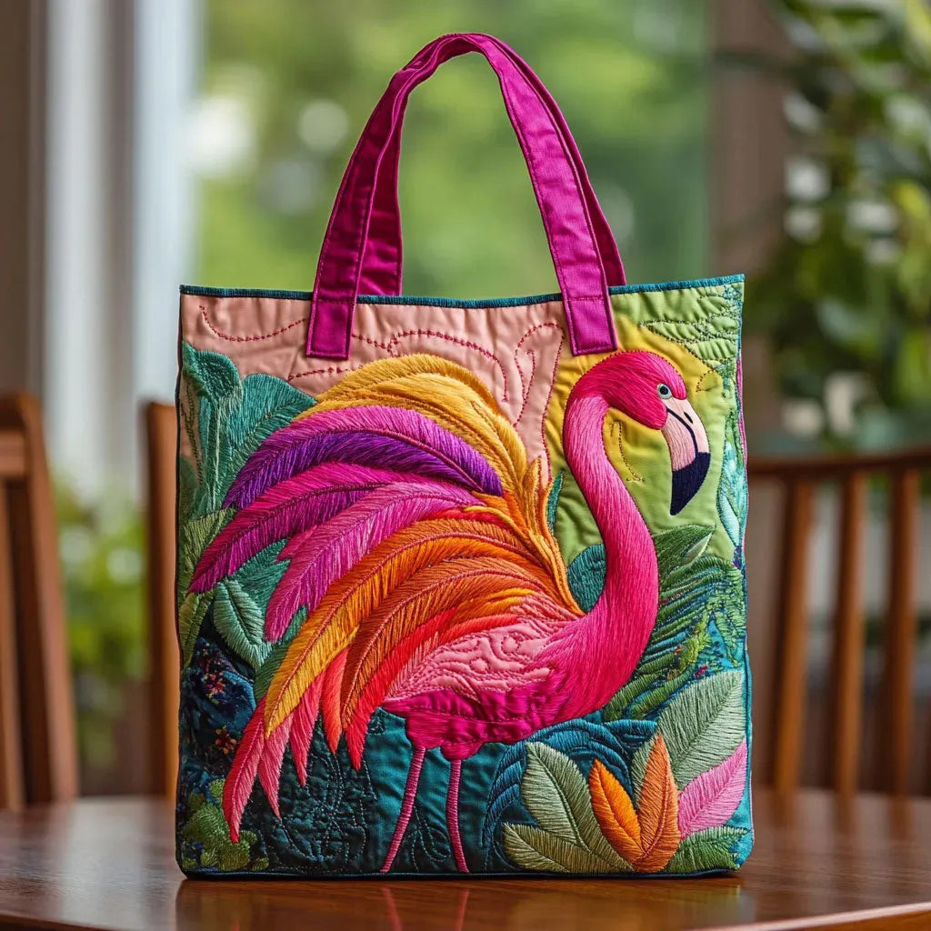Handgefertigte Tasche mit Flamingo