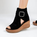 Sarah™ — Bottines à talon compensé tendance avec bout ouvert