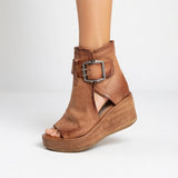 Sarah™ — Bottines à talon compensé tendance avec bout ouvert