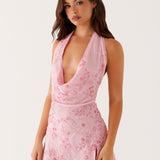Cinzia - Miniabito rosa con perline