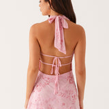 Cinzia - Miniabito rosa con perline