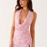 Cinzia - Miniabito rosa con perline