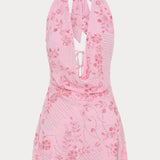 Cinzia - Miniabito rosa con perline