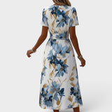 Denise | Floral Wrap Waist Midi Dress