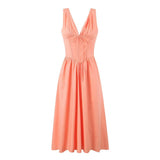 Ariana - V-Ausschnitt Korsett Flare Midi Kleid