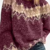 Ida | Isländischer Strickpullover mit Rundhalsausschnitt