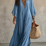 Emeline | Robe longue bohème à manches amples et broderies