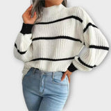 Charlotte – Gestreifter Rollkragenpullover