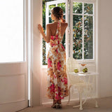 Minirva - Florales Charme Hochkragen Midi Kleid