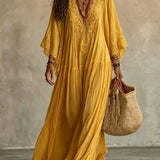 Emeline | Robe longue bohème à manches amples et broderies