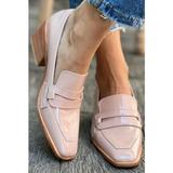 Olga™ - Rosa Leder Slipper