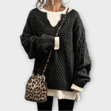 Maglione oversize in maglia con trecce