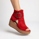 Sarah™ — Bottines à talon compensé tendance avec bout ouvert