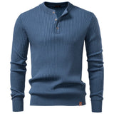 Pullover da uomo a coste con abbottonatura e maniche lunghe | Valcor Zürich