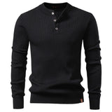 Pullover da uomo a coste con abbottonatura e maniche lunghe | Valcor Zürich