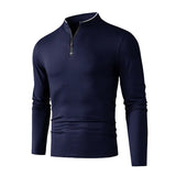 Herren Langarmshirt mit Stehkragen und Viertelreissverschluss | Valcor Zürich