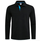 Herren Langarm-Poloshirt mit Knopfleiste und Kontrastdetail | Valcor Zürich