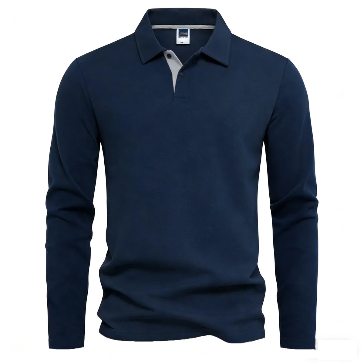 Herren Langarm-Poloshirt mit Knopfleiste und Kontrastdetail | Valcor Zürich