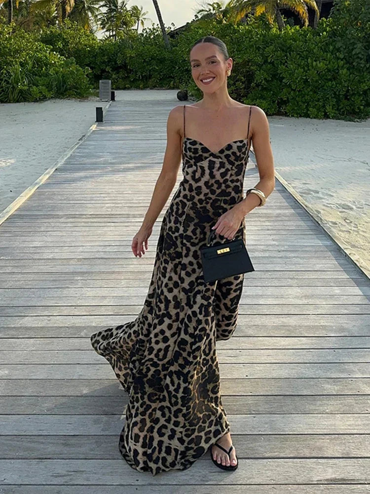 Antonella - Vestito lungo leopardato