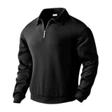 Maglione da uomo in maglia a collo polo con motivo testurizzato e cerniera | Valcor Zürich