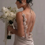 Cassiane - Robe fleurie en satin