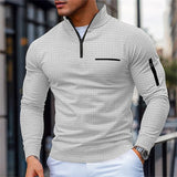 Pull structuré pour homme avec col montant et demi-zip | Valcor Zürich