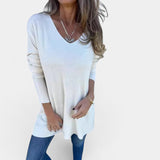 Leonie – Weite Stricktunika mit V-Ausschnitt