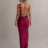 Cassiane - Robe fleurie en satin