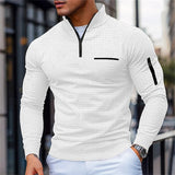 Pull structuré pour homme avec col montant et demi-zip | Valcor Zürich