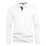 Herren Langarm-Poloshirt mit Knopfleiste und Kontrastdetail | Valcor Zürich
