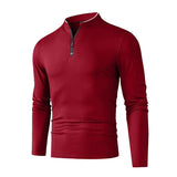 Herren Langarmshirt mit Stehkragen und Viertelreissverschluss | Valcor Zürich