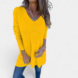Leonie – Weite Stricktunika mit V-Ausschnitt