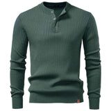 Pullover da uomo a coste con abbottonatura e maniche lunghe | Valcor Zürich