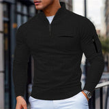 Pull structuré pour homme avec col montant et demi-zip | Valcor Zürich