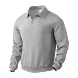 Maglione da uomo in maglia a collo polo con motivo testurizzato e cerniera | Valcor Zürich