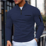 Pull structuré pour homme avec col montant et demi-zip | Valcor Zürich