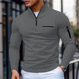 Pull structuré pour homme avec col montant et demi-zip | Valcor Zürich