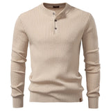 Pullover da uomo a coste con abbottonatura e maniche lunghe | Valcor Zürich