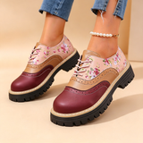 Abigail | Chaussures compensées à lacets fleuries vintage