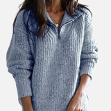 Marianne | Strickjacke mit Reissverschluss und hohem Kragen