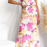 Minirva - Florales Charme Hochkragen Midi Kleid