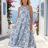 Isadora | Robe midi sans manches à col montant