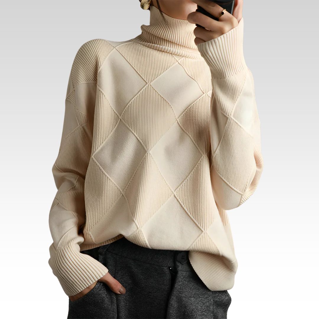 Marcelle – Grobstrick-Pullover mit Rollkragen
