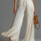 Tuta Zsófia | Tuta in chiffon bianco plissettato