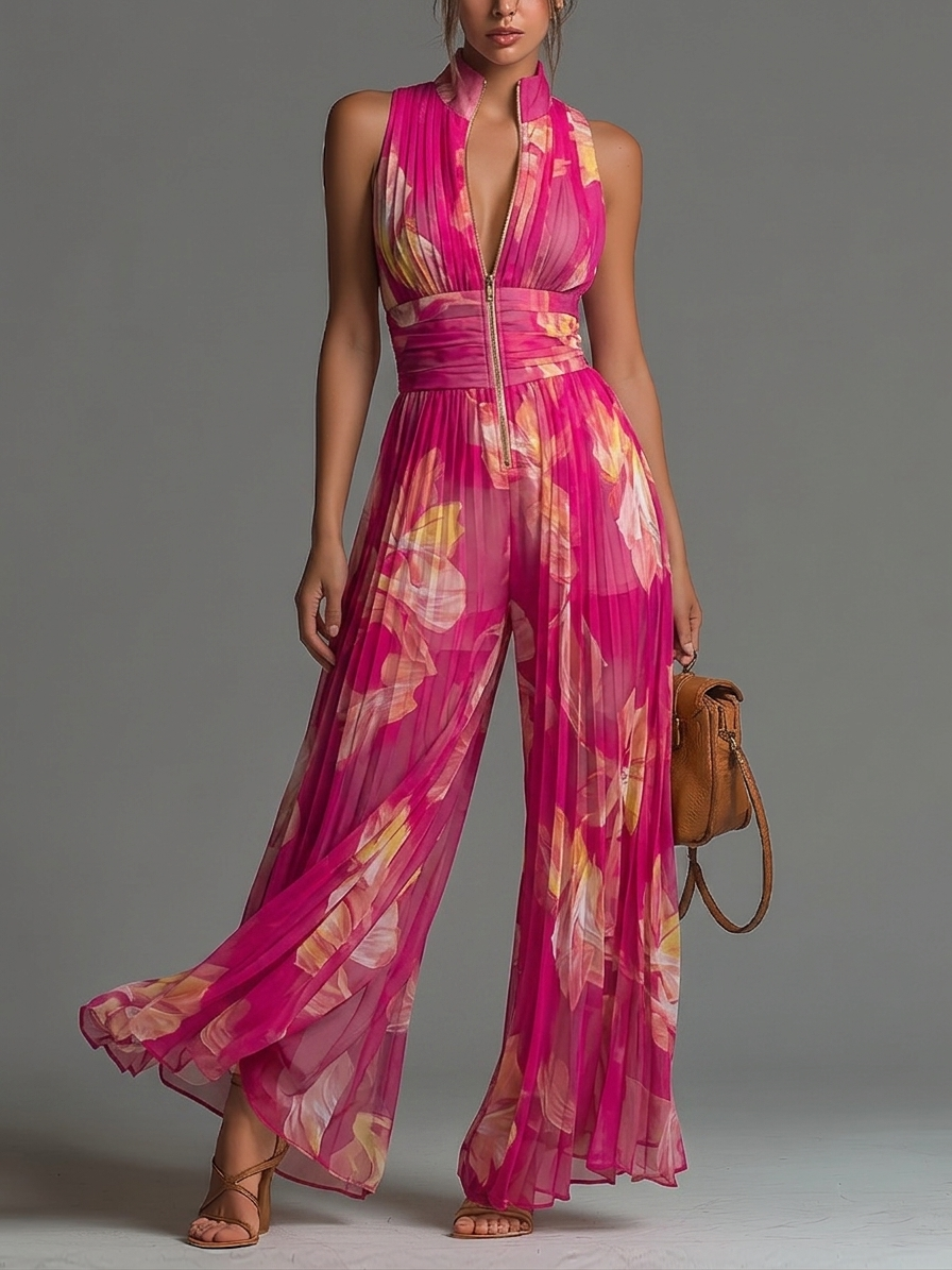 Tuta Zsófia | Tuta in chiffon plissé rosa