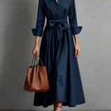 Hanna - Robe chemise en twill de coton