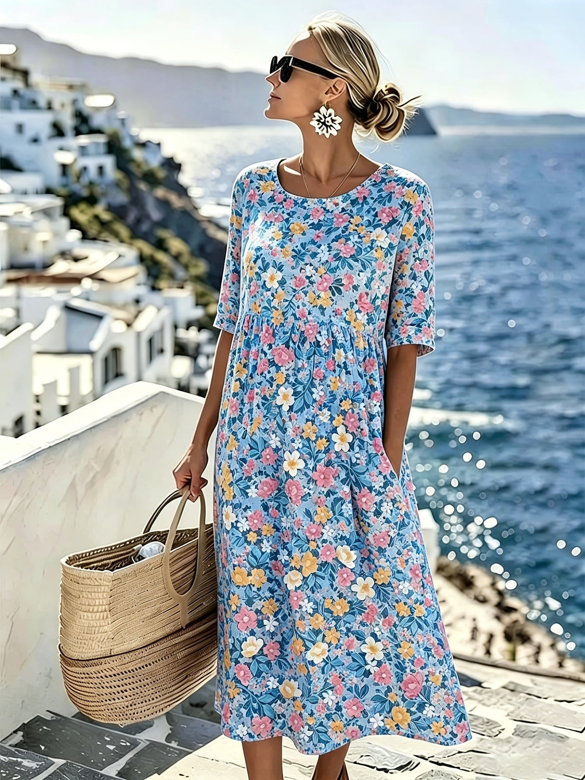 Charlotte™ - Elegantes florales Sommer-Midi-Kleid